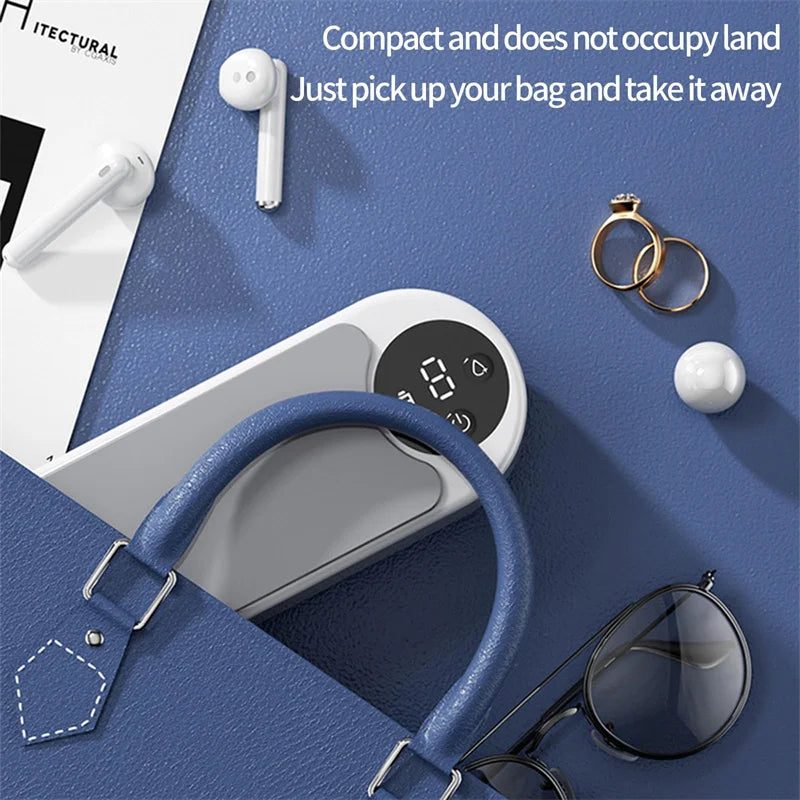 Jewelry Vibration Non-Ultrasonic Cleaner with Digital Display Wireless Portable Cleaner Eyeglasses Rings Earrings Cleaner