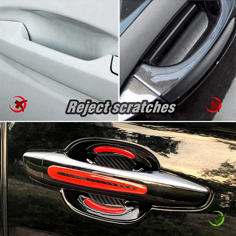Car Door Handle Reflective Sticker Protection Sticker Door Handle Paint Surface Anti-scratch Reflective Sticker Car Accessories