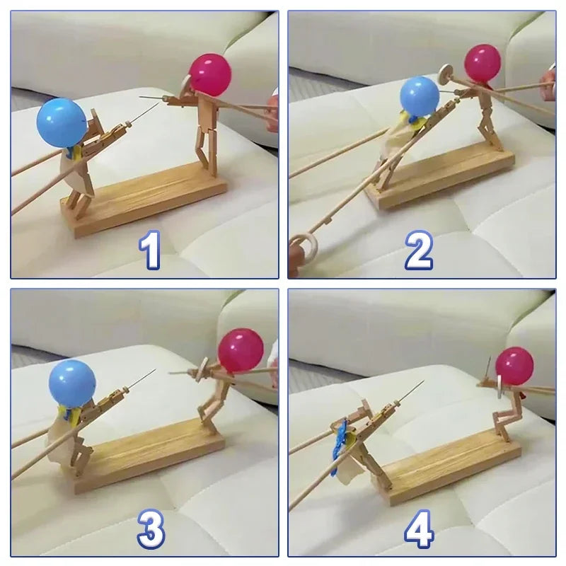 Balloon Bamboo Man Battle Thickened Version Bamboo Man Fencing Puppets Battle Game for 2 Players Whack A Balloon Party Home