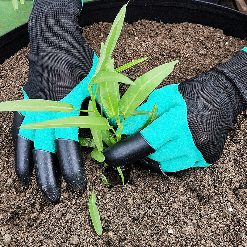 Horticultural Gloves with Claws Digging Gloves Garden Vegetable Flower Garden Planting Stab Resistant Protective Latex Gloves