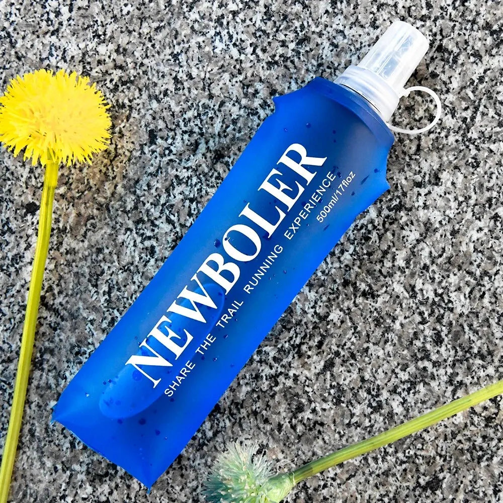 NEWBOLER 250ml 500ml Water Bottle TPU Folding Soft Flask Sport Water Bottle Water Bag Collapsible Water Bottle Running Camping