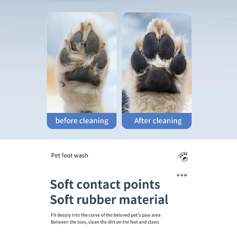 Pet Paw Cleaner Cup Automatic Dog Foot Washer with 360° Rotating Silicone Brush Portable Cleaning Tool for Bathing & Grooming
