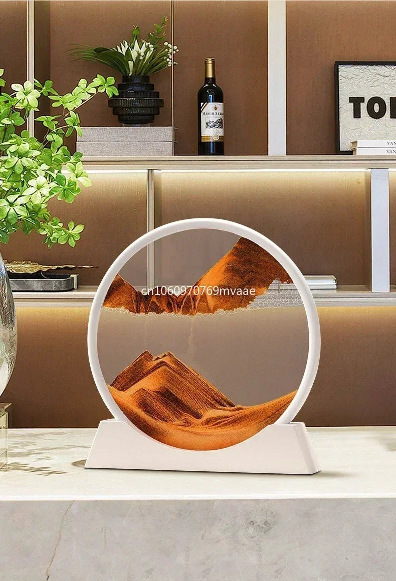 Sandscape Moving Sand Art Frame Quicksand 3D Dynamic Liquid Hourglass Kinetic Sand Painting Flowing Sand Office Home Decor Gifts