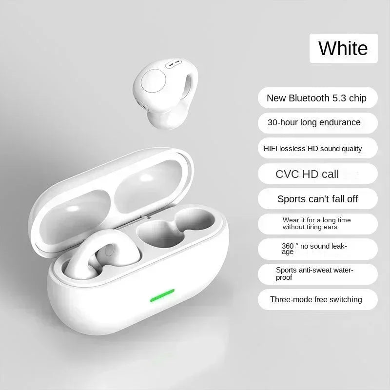 New T75 Bluetooth 5.3 Bone Conduction Earphones - Waterproof Sports Headphones with HiFi Stereo Sound