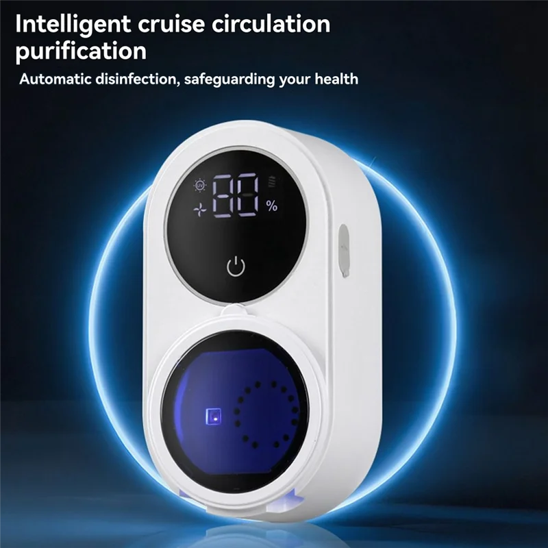 AC93-Wall Mounted Smart Home For Bathroom Light Cleaning Fan Drying Automatic Rotating Cover Toothbrush Holder And Cleaner
