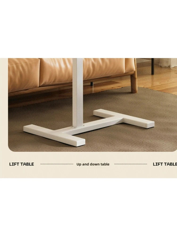 Height Adjustable Mobile Laptop Desk with Wheels Multi-Purpose Rolling Tray Table for Standing Workstation Use in Living Room