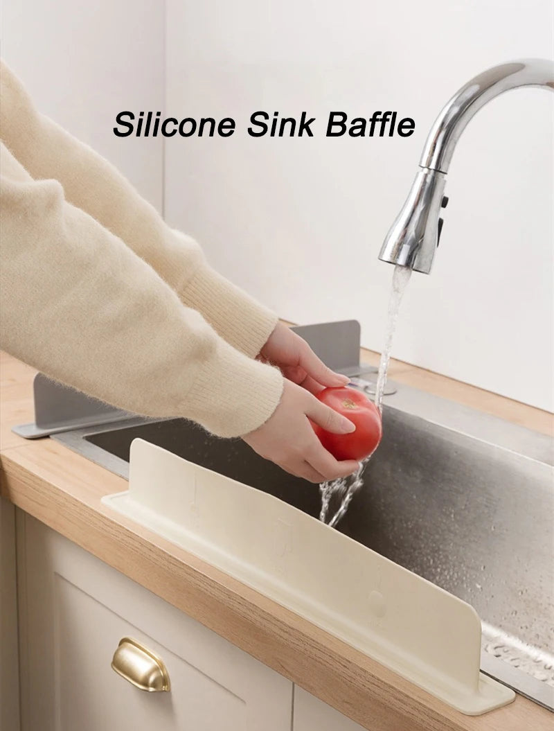 Silicone Sink Baffle Splash Guard Protect Cloth From Splashing Water Baffle Splash Protector For Washing Dishes Faucet Kitchen