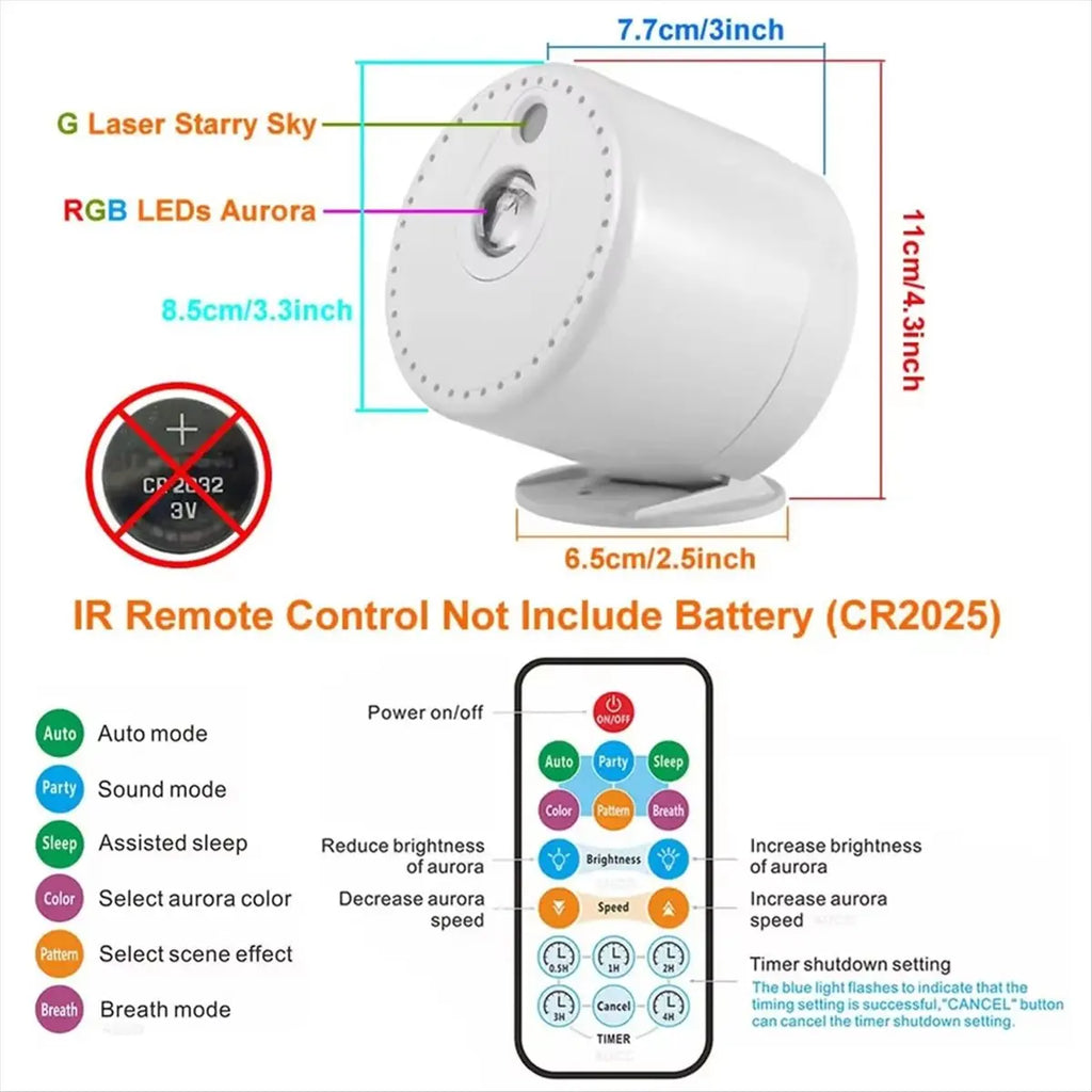 NEW Remote USB RGB Colorfull Aurora LED Lamp Galaxy Sky Mixed Projector Lights Home Party Children Room Night Lighting Gift