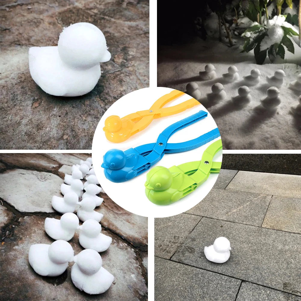 Snowball Maker Clip for Kids Adult Heart Snowflake Duck Shape Clip Tongs for Outdoor Sand Snow Ball Mold Toys Fight Sports Toys