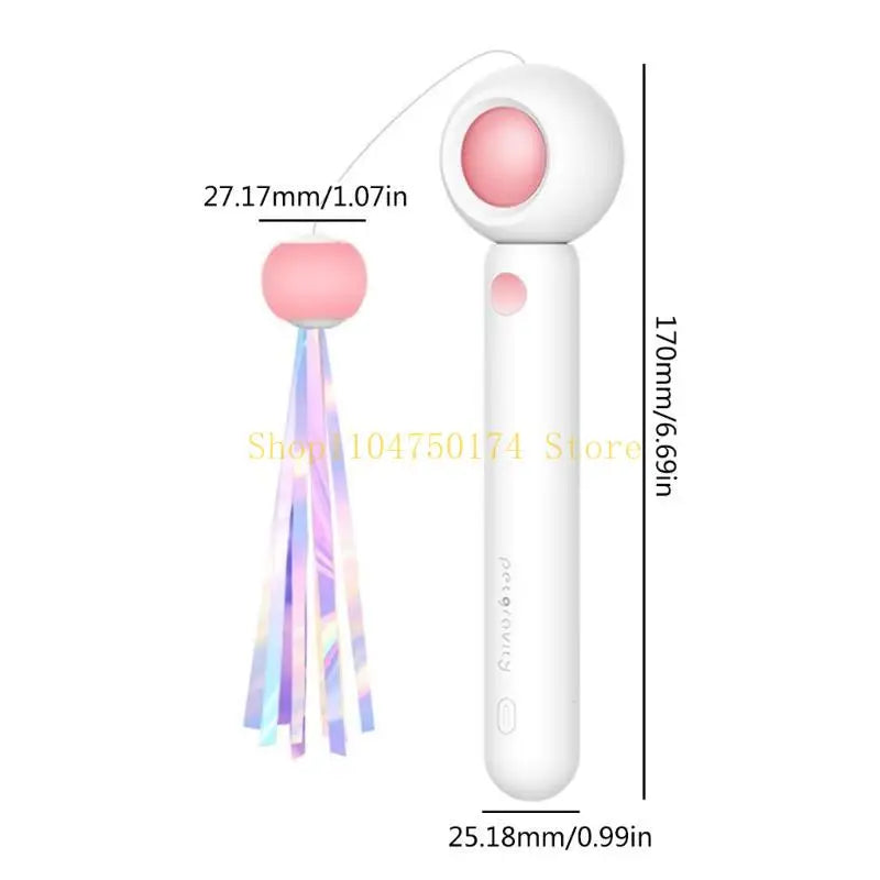 Retractable Wand Toy Tassel Toy Long Tease Wand with Ball top sale