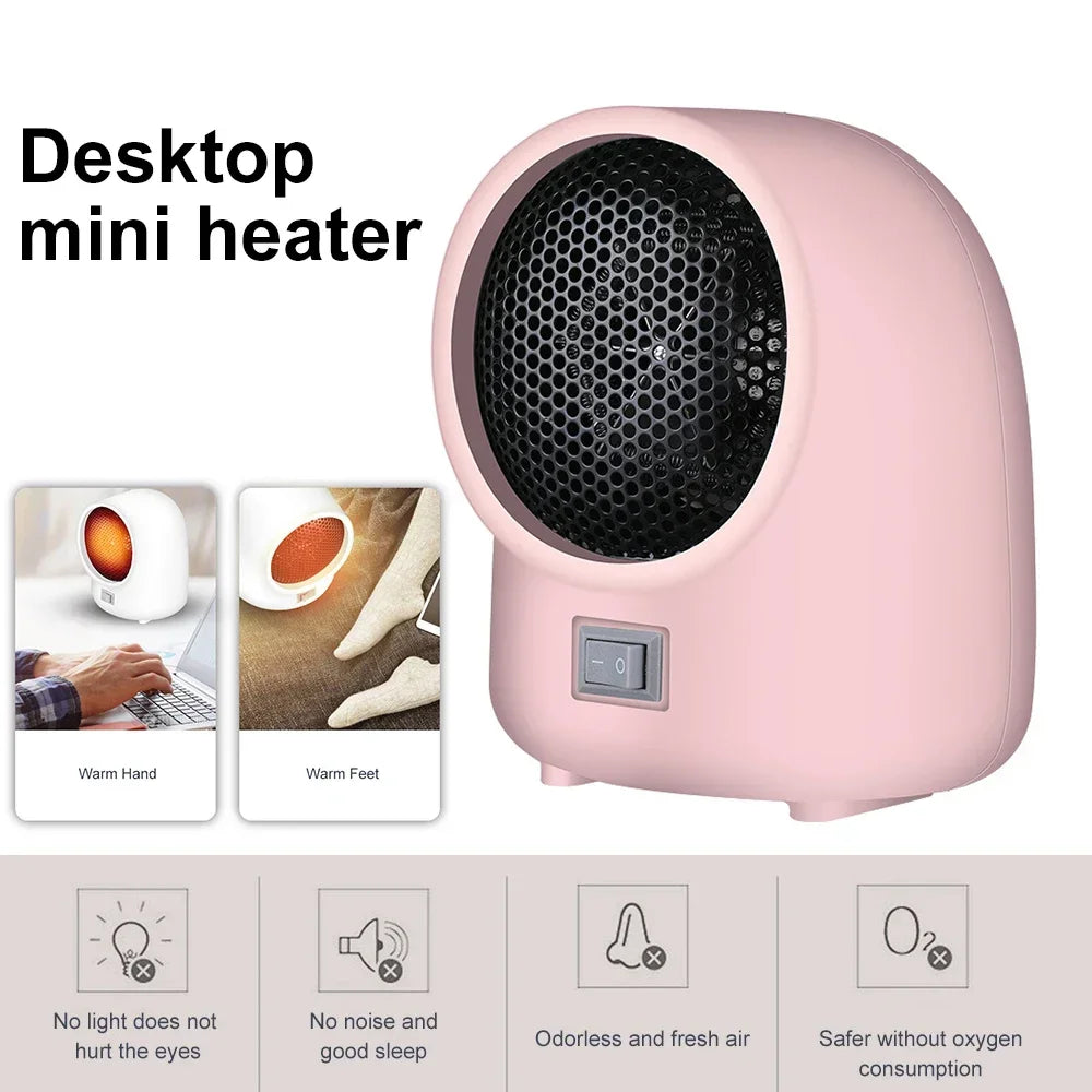 220V Hot Fan Heater Mini Electric Heater Desktop Quick Heating Home Portable Electric Heater For Home Office Warmer Hand Warmer