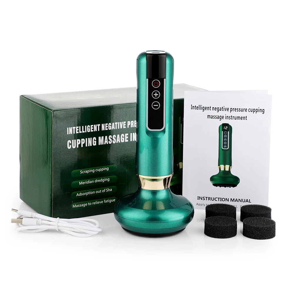 12/6 Levels Intelligent Vacuum Cupping Massager Negative Pressure Heating Wireless Scraping Apparatus Dredge Meridian Relax