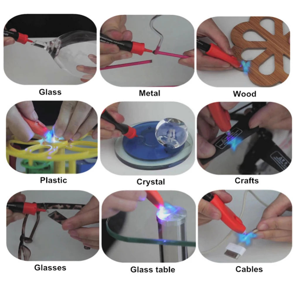 UV Light Glue Super Glue 5 Seconds Fix Adhesives Sealer Glass Metal Plastic Model Data Lines Crack Caulk High Temperature Repair