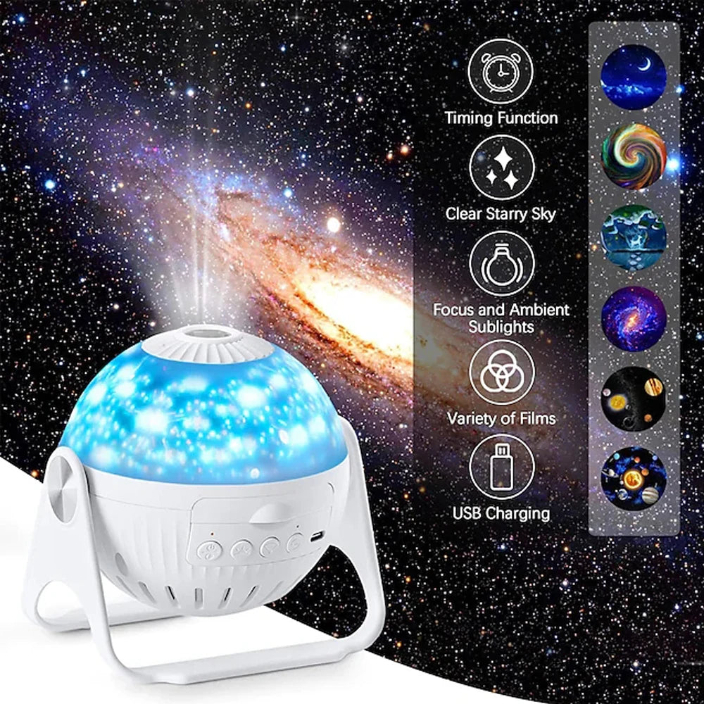 Galaxy Projector Lights Planetarium Star Realistic Sky Night Light with Solar System Moon Kids Bedroom Ceiling Projection lamp