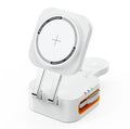 Magnetic 3 in 1 Wireless Charger Station With Extension Cords for iPhone 17 16 15 14 13 12 iWatch 11-2 Airpods Pro Fast Charging