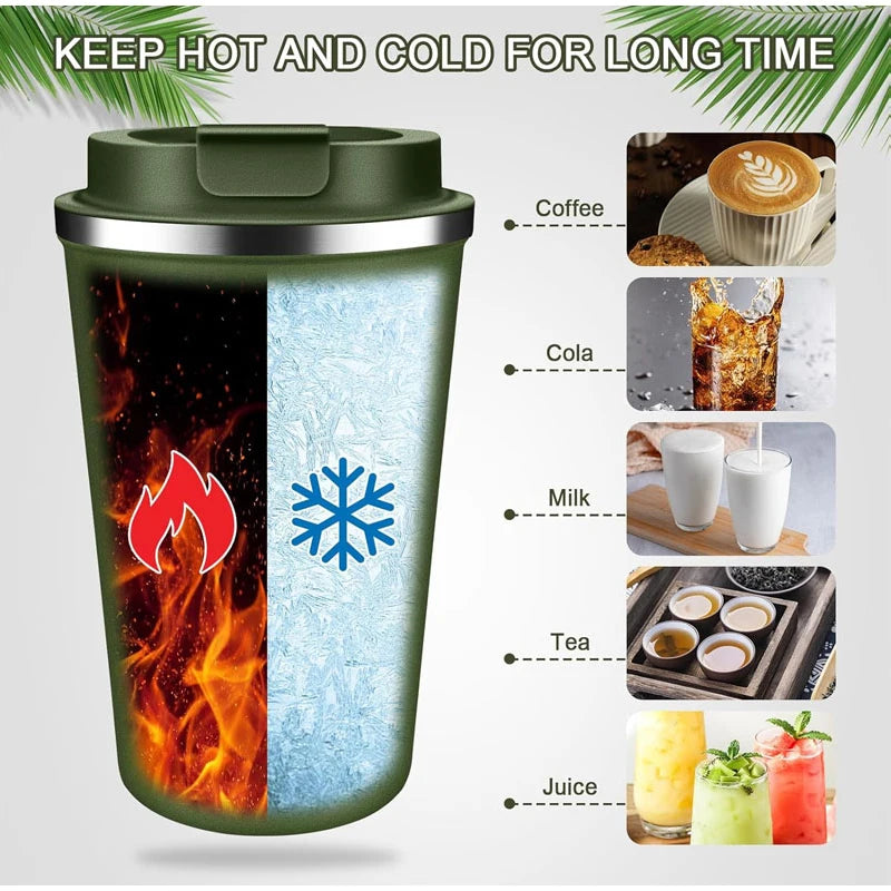 380/510ml Thermos Coffee Mug Stainless Steel Insulated Cup Temperature Display Car Portable Vacuum Bottle Insulated Water Bottle