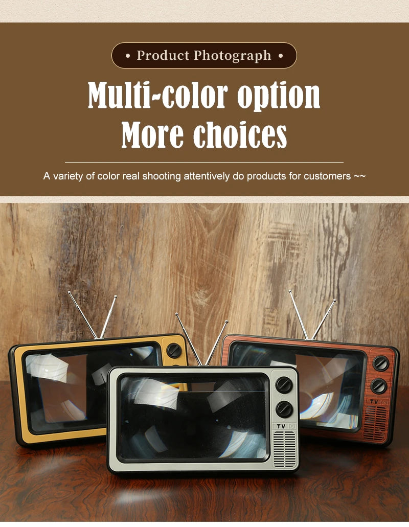 Phone Screen Magnifier Enlarged Expand Stand Phone Holder HD Video Amplifier Eyes Protection Retro TV Box For Iphone Xiaomi