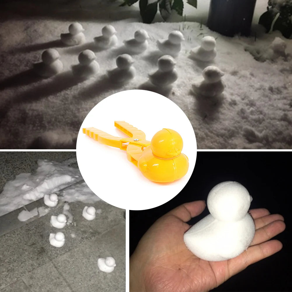 Snowball Maker Clip for Kids Adult Heart Snowflake Duck Shape Clip Tongs for Outdoor Sand Snow Ball Mold Toys Fight Sports Toys