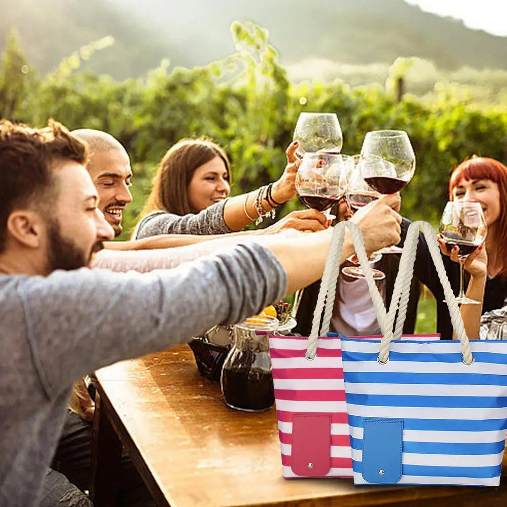 Wine Tote with Drink Dispenser Insulated Cooler Bag with Leakproof & Insulated Compartment Insulated Tote Shoulder Bag for Beach