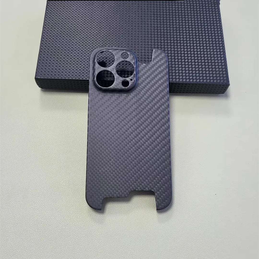 Glossy Forged Ultra Thin Genuine Pure Carbon Fiber Cover For iPhone 15 14 16 Pro Max Glitter Bling Irregular Shockproof Case