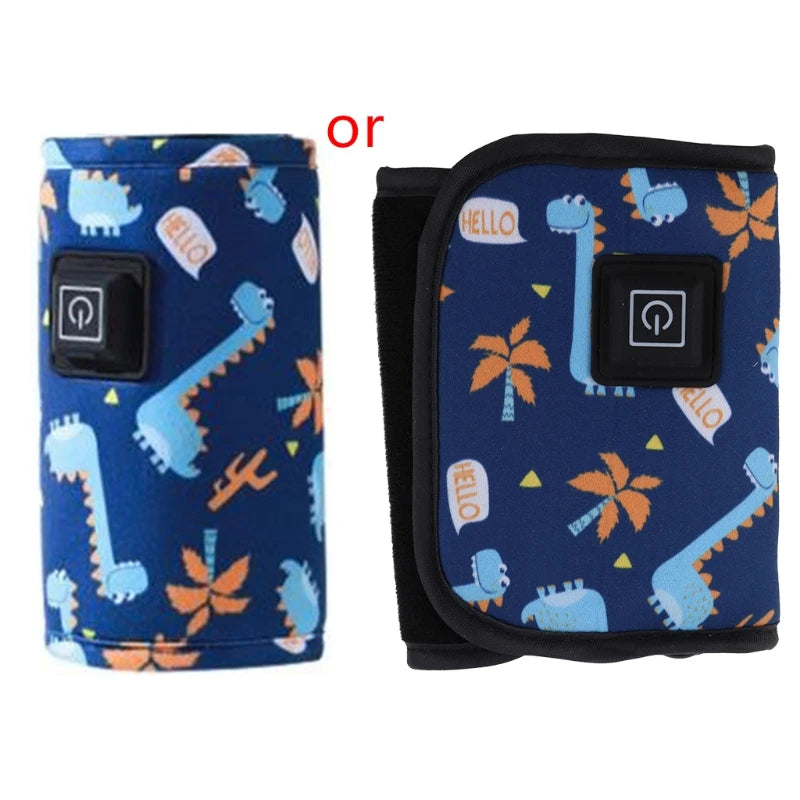 Portable USB Baby Bottle Warmer 5V 2A Heating Travel Milk Warmer Adjustable Temperature Control Breast Milk Heater Bag