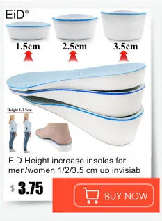 EiD 2cm 3cm 4cm Silicone Invisible Height Increase Insole Height Lift Taller 2in1 Soft Sock Shoes Pad for Men Women dropshipping