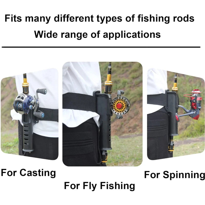 Portable Belt Rod Holder Fishing Gear Accessory Adjustable Waist Fishing Rod Insertion Device Fishing Accessories Tools Outdoor