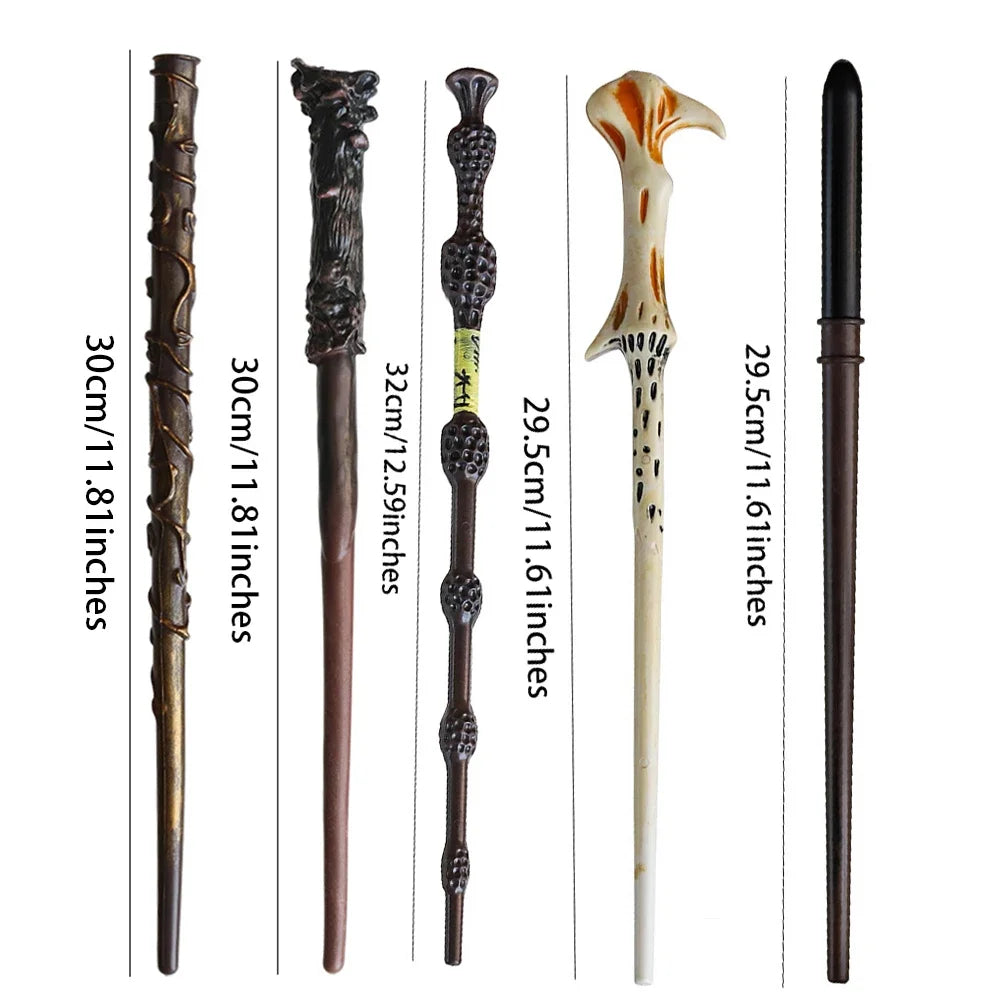 5pcs Halloween Wizard Wand, Wizard Wand Hand Carved Wand Halloween Wand Props for Halloween Christmas Cosplay