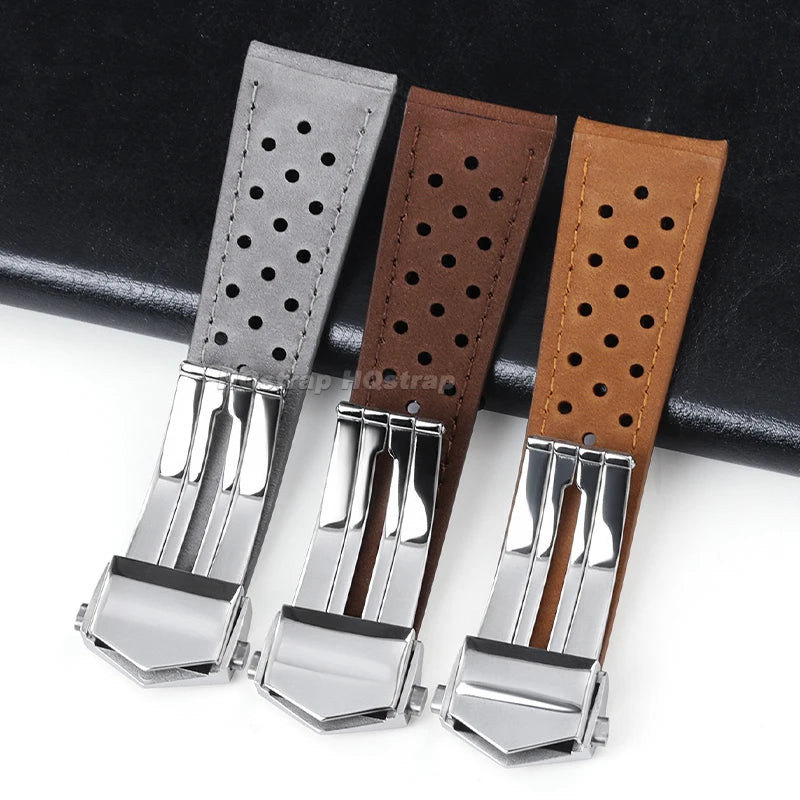 Genuine Leather Strap 20mm 22mm 24mm Cow Watch Band for Tag Heuer for Carrera Series Wristband Universal Sport Soft Bracelet