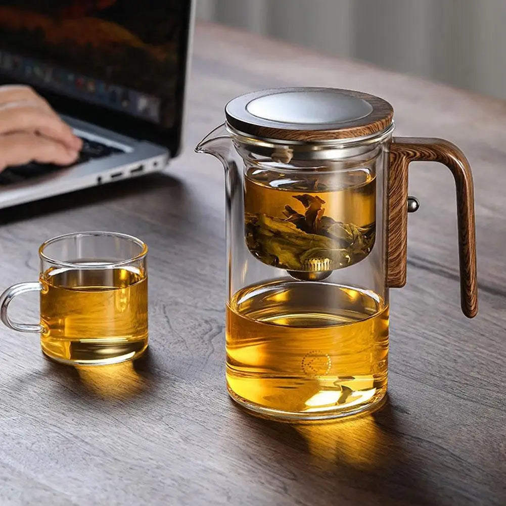 Fashion New Water Separation Inner Container Teapot One Click Magnetic Switch Tea Separation Filtration Glass Tea Pot