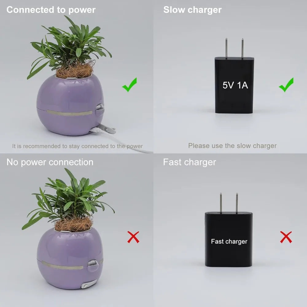 Smart Flower Pot with AI Chip 7 Sensors Automatic Plant Care for Home Desk Garden