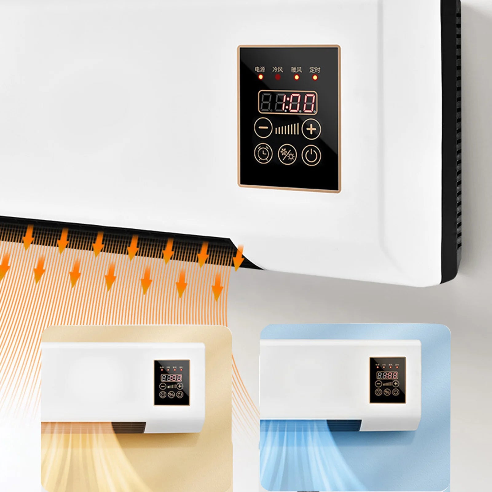Mini Wall  Conditioner Fast Cooling and Heating  Conditioner 8H Intelligent Timing with Remote Control for Living Room