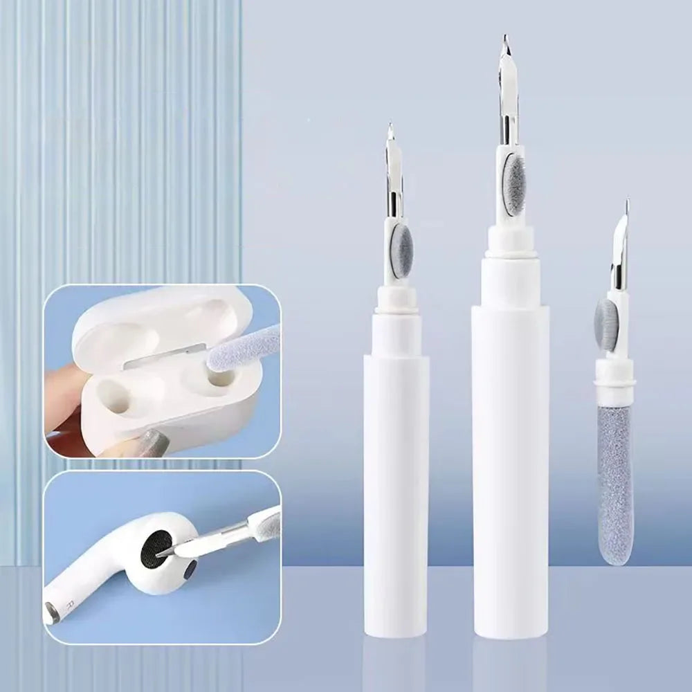 Universal Cleaning Pen for Earbuds 3 in 1 Wireless Earphone Case Cleaning Tools Kit Cleaning Brush DIY Gardget Accessory
