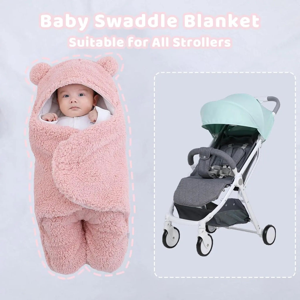 Soft Cotton Swaddle Blanket for Newborns 0-6 Months, Easy Velcro Closure & Machine Washable