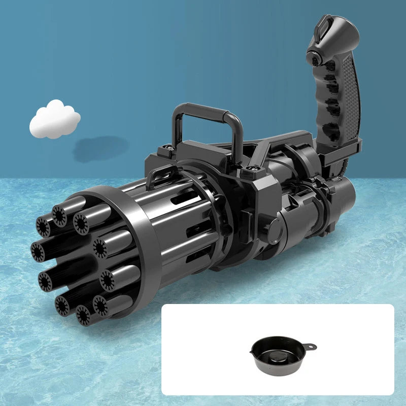 10 Hole Electric Gatling Bubble Machine Automatic Blower Soap Water Maker Gun for Children Summer Beach Outdoor Kids Toys