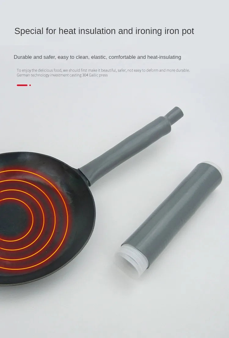 Anti-scalding Pot Handle Heat Resistant Cover New Frying Pan Protector Hot Handle Holder Sleeve Rubber Pan Handle Sleeve