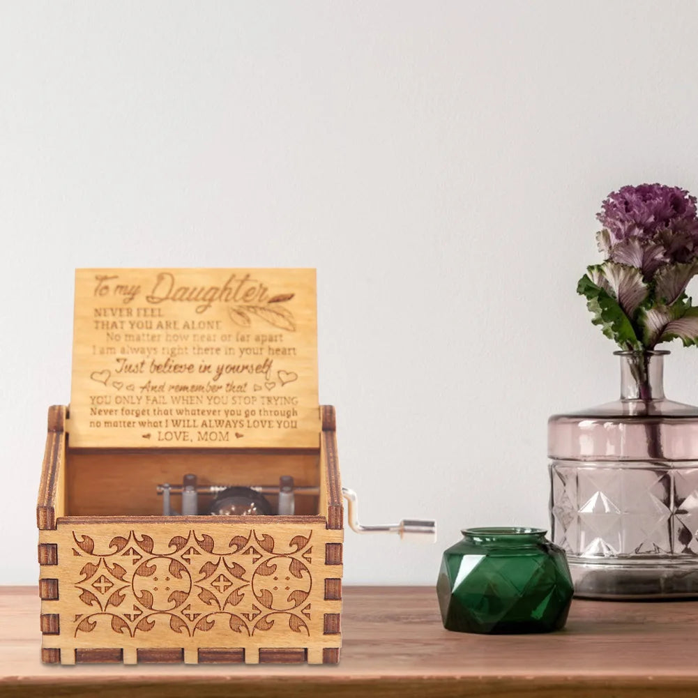 Wooden Hand Crank Music Box Bohemian Rhapsody Theme You Are My Sunshine Music Box Musica Theme Birthday Christmas Gift