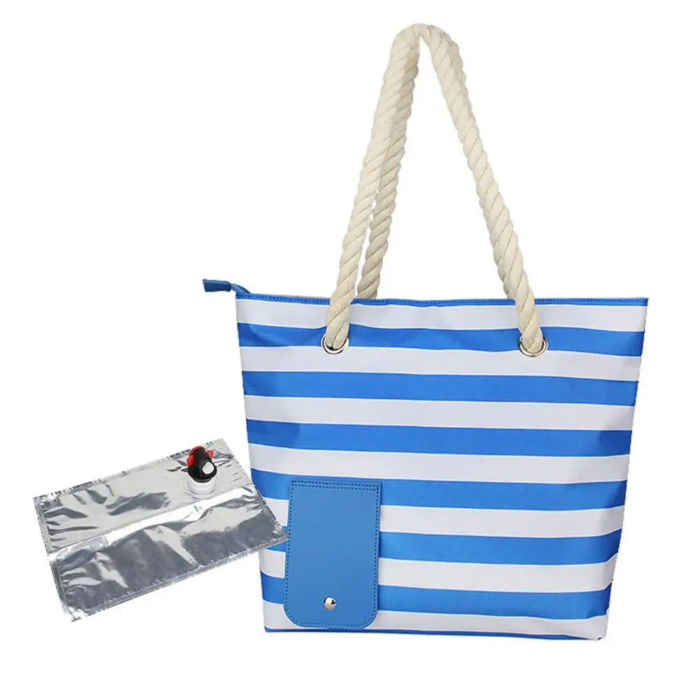 Wine Tote with Drink Dispenser Insulated Cooler Bag with Leakproof & Insulated Compartment Insulated Tote Shoulder Bag for Beach