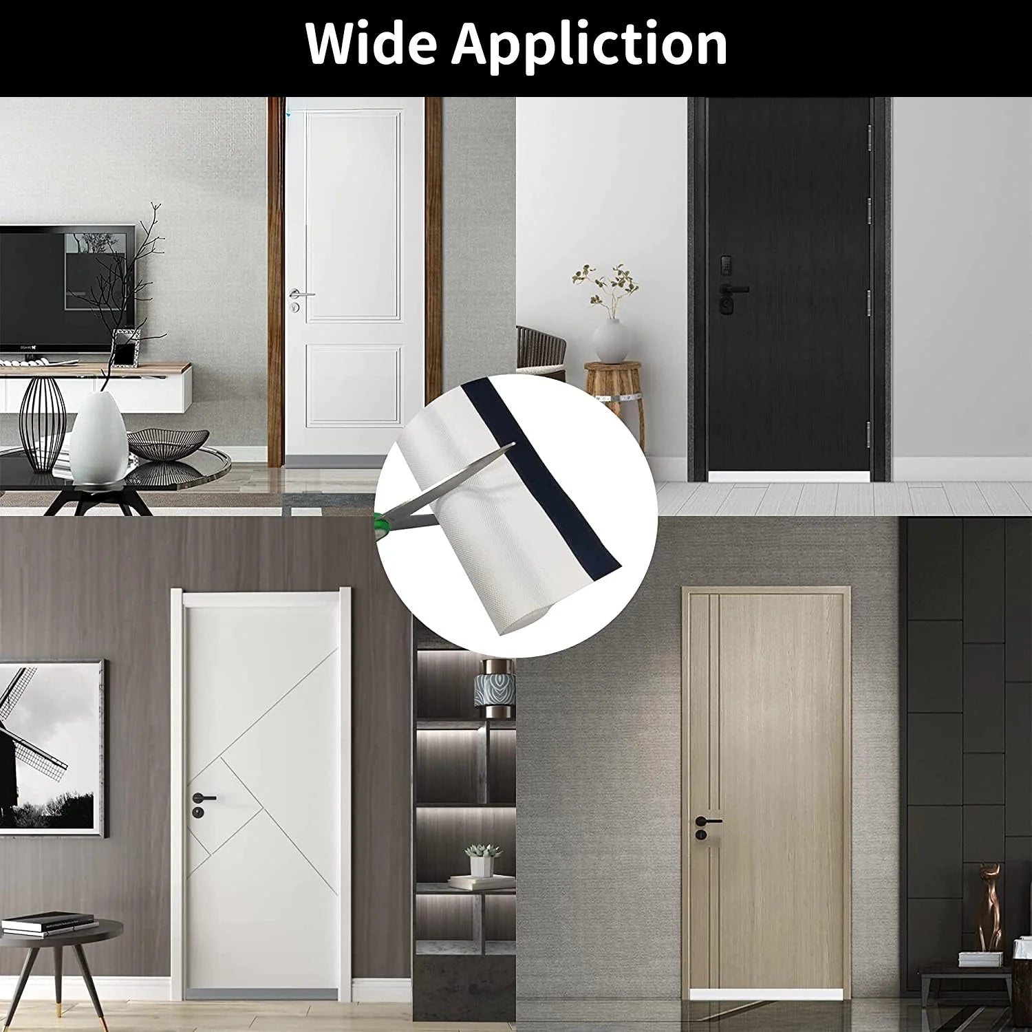 Door bottom sealing strip, windproof, noise-reducing, dust-proof, bedroom gap waterproof, insect-proof and soundproof strip
