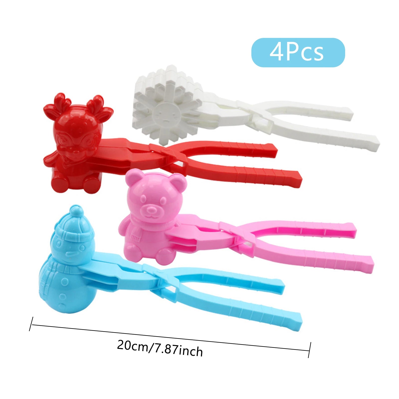 Snowball Maker Clip for Kids Adult Heart Snowflake Duck Shape Clip Tongs for Outdoor Sand Snow Ball Mold Toys Fight Sports Toys