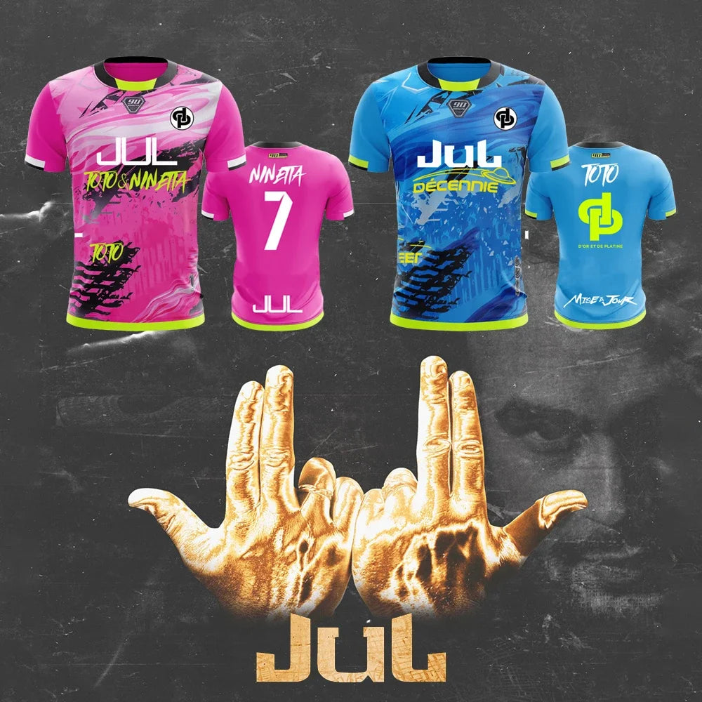 New Maillot JUL T-shirt Summer Youth Breathable and Quick-drying Training Football Shirts Unisex  Sports Jerseys