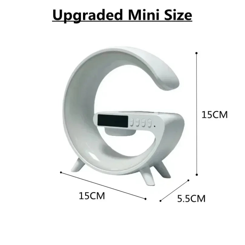 Multifunction Wireless Charger Pad Stand Speaker TF RGB Night Light Fast Charging Station for iPhone 16 15 Samsung Xiaomi Huawei