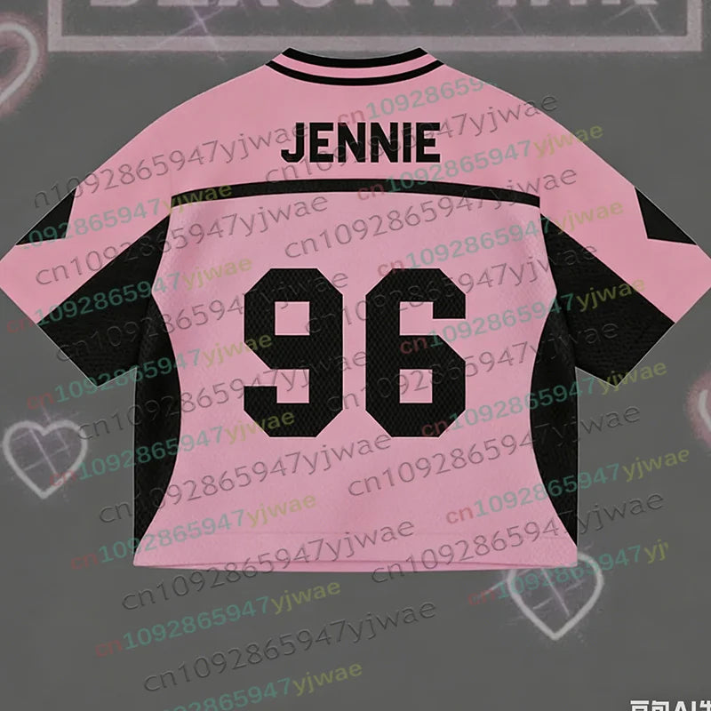 2026 New Y2K Korean Girl Group Concert Pink T-Shirt Summer Oversized Short Sleeve Fashion Casual Women's Men's Sports Jersey Top