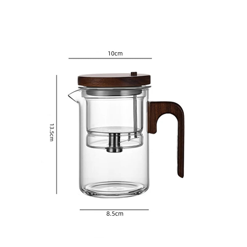 Fashion New Water Separation Inner Container Teapot One Click Magnetic Switch Tea Separation Filtration Glass Tea Pot