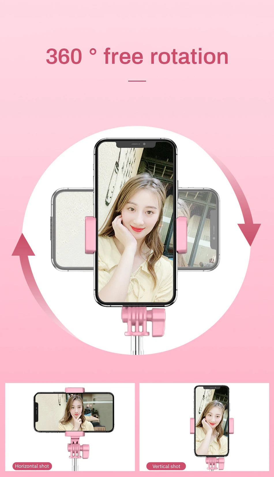 4in1 Wireless bluetooth compatible Selfie Stick LED Ring light Extendable Handheld Monopod Live Tripod for iPhone Android