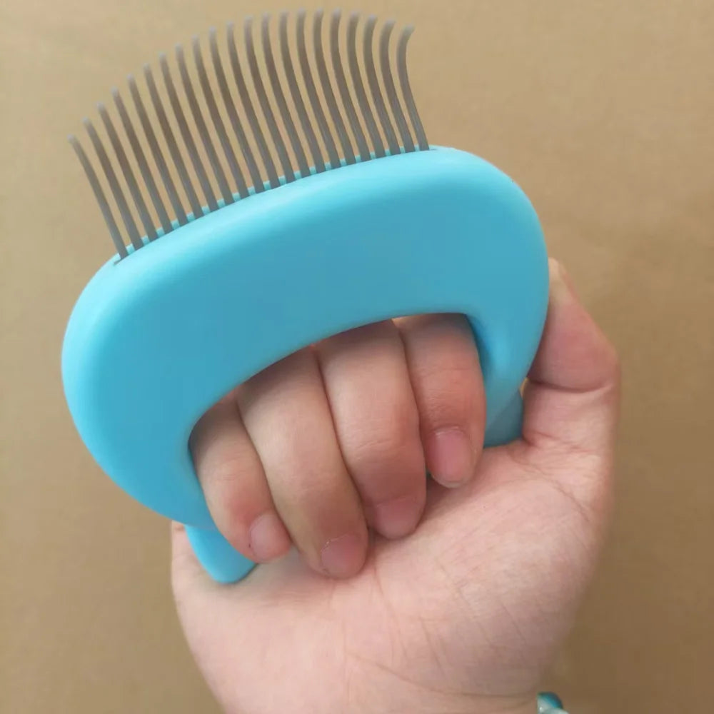 1 PCS Cat Massage Comb Plastic Easy Grip Handle Effectively Remove Cat Hair Fine Soft Brush Hair Multi-Color Grooming Tools