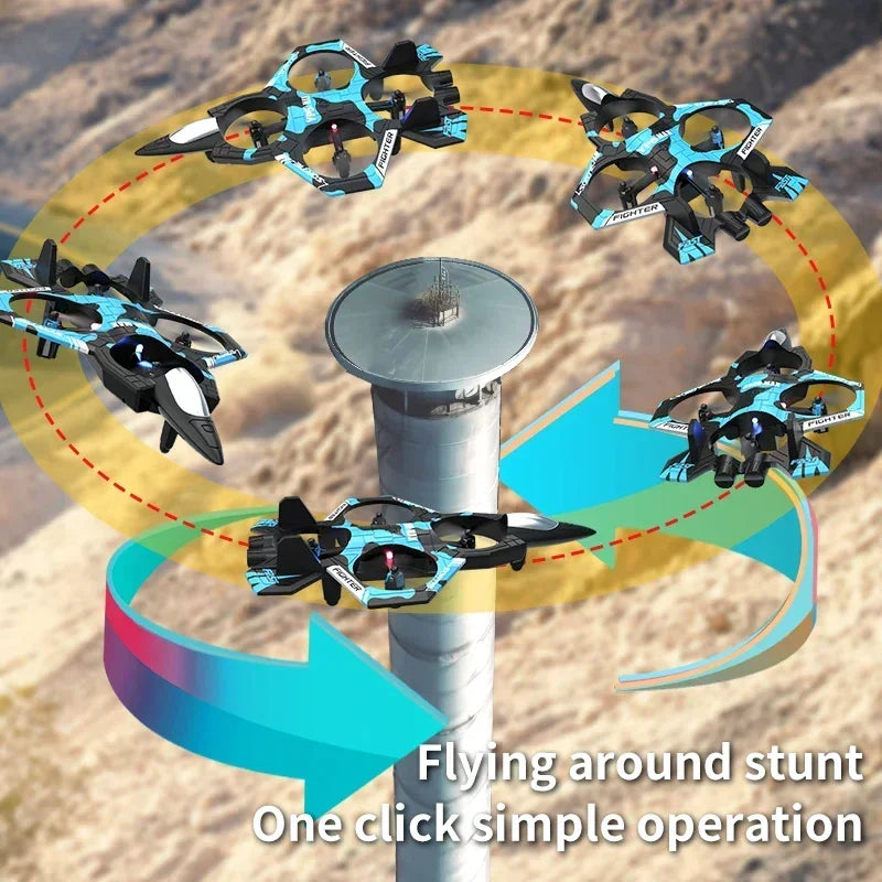 2025 new YP5 Remote Control Drone 2.4G 360° Flip Fighter Jet Toy Intelligent Fixed Height Hovering RC Airplane for Boys Kids Toy
