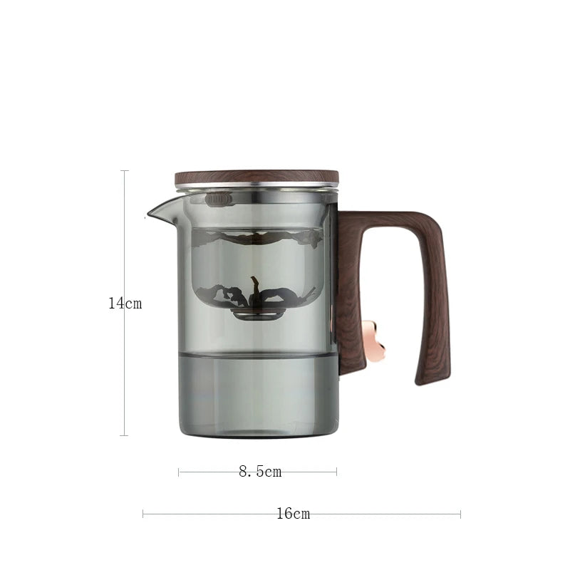 Fashion New Water Separation Inner Container Teapot One Click Magnetic Switch Tea Separation Filtration Glass Tea Pot