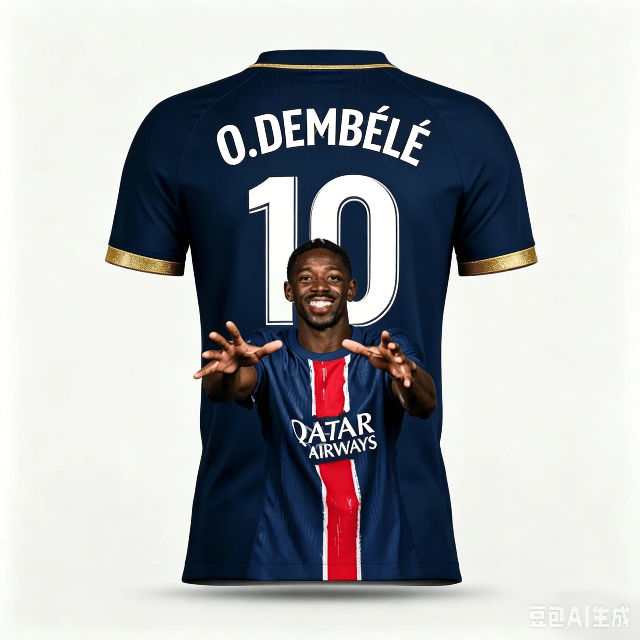 Dembélé Fan Exclusive Summer 3D Print Family Outfit Football Jersey T-shirt Loose and Comfortable Suitable for Daily Wear