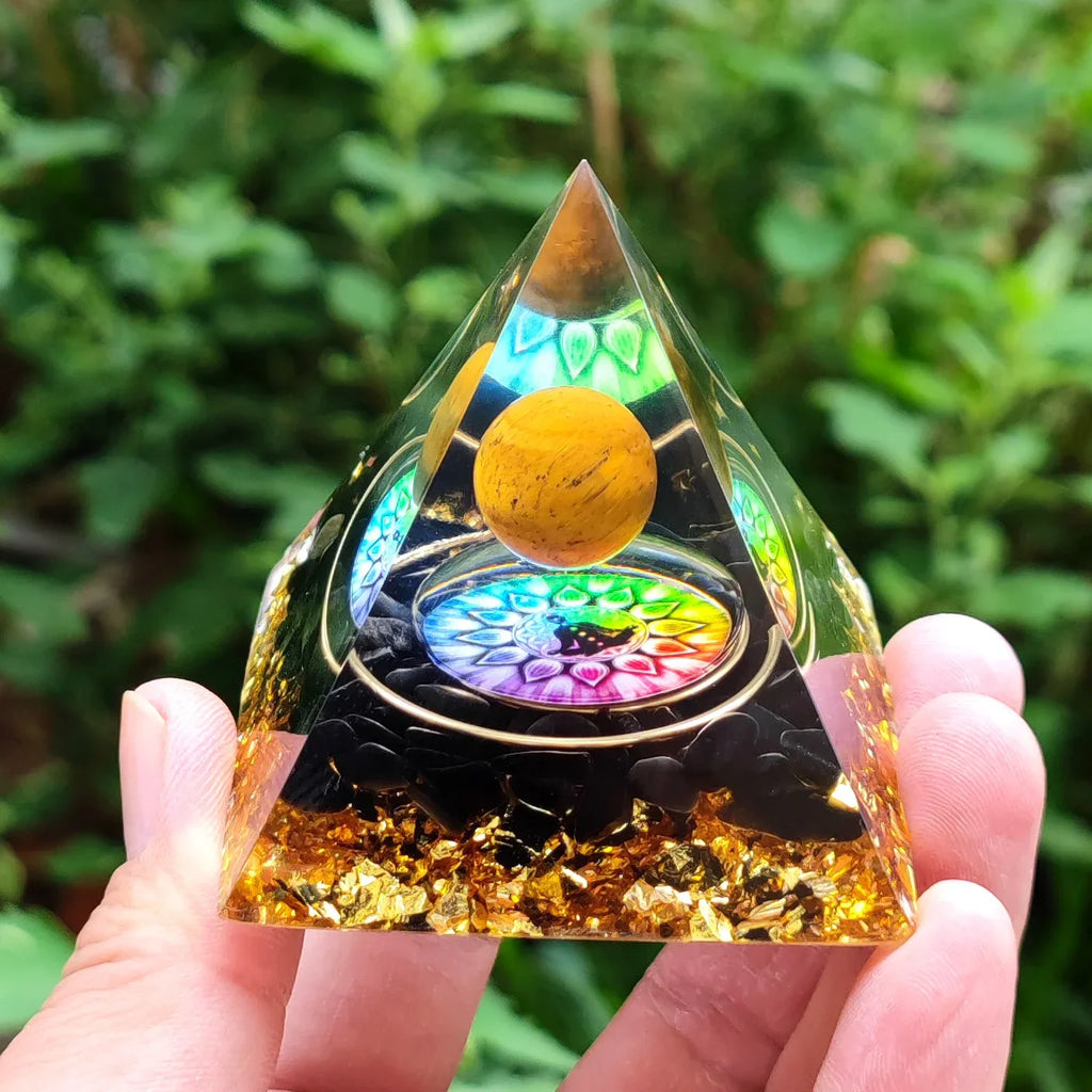 Orgonite Pyramid Crystals Natural Stone Orgone Energy Generator Healing Reiki Chakra Meditation Ornaments Crafts Office Decor